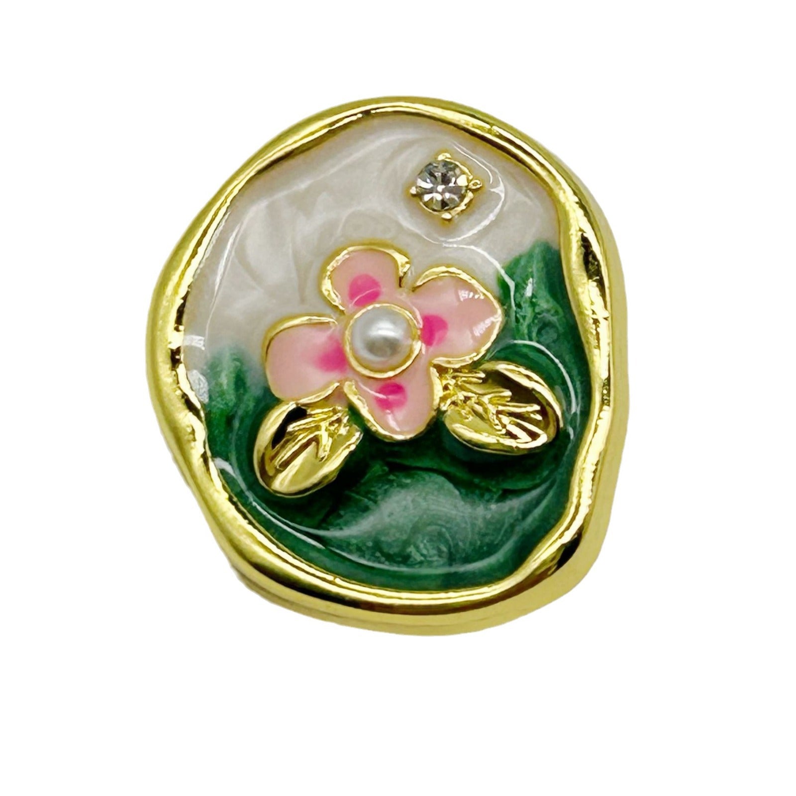 18/23mm Monet Grădină Flori cu Picături de Ulei Butoane Metalice Vintage Împodobite 50buc