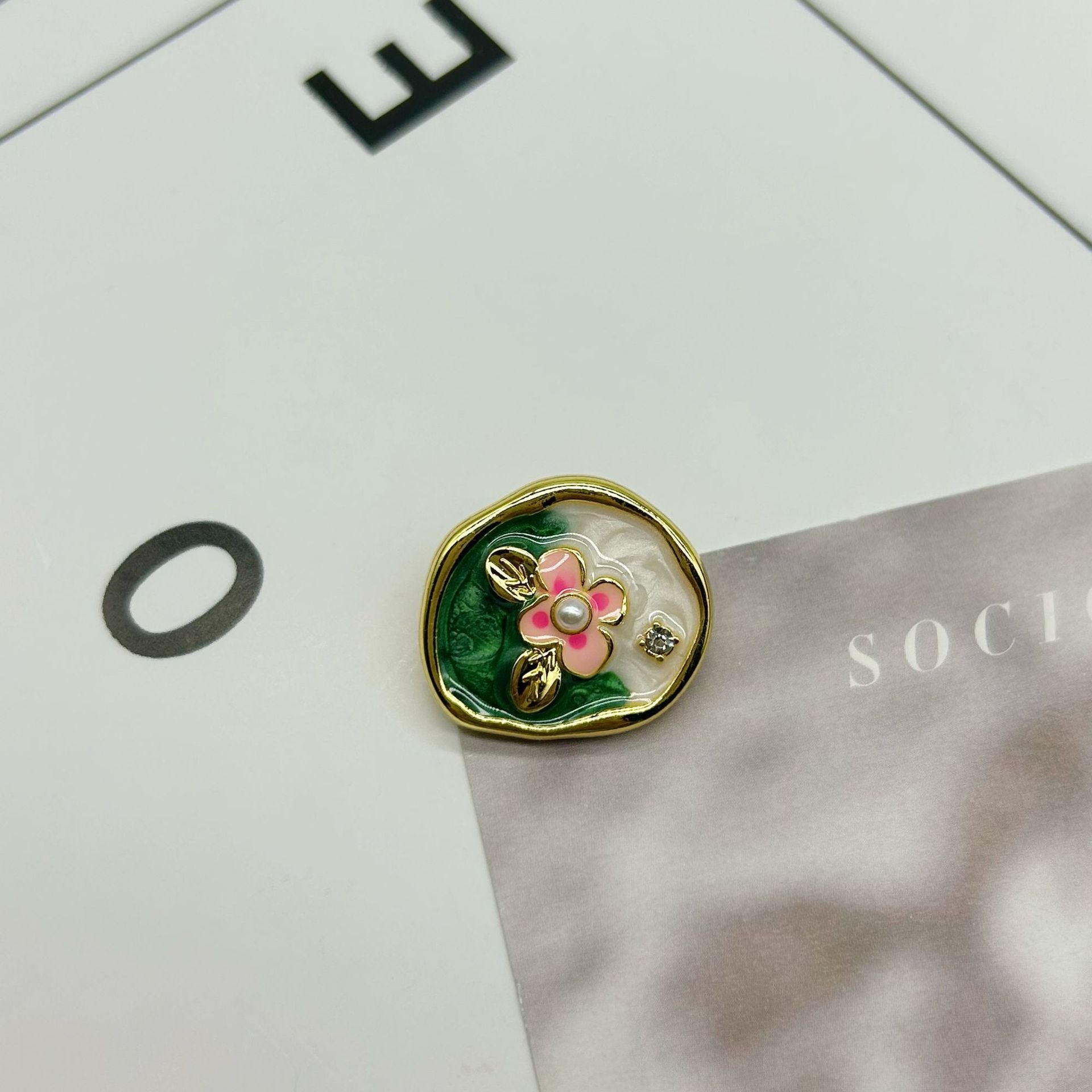 18/23mm Monet Grădină Flori cu Picături de Ulei Butoane Metalice Vintage Împodobite 50buc