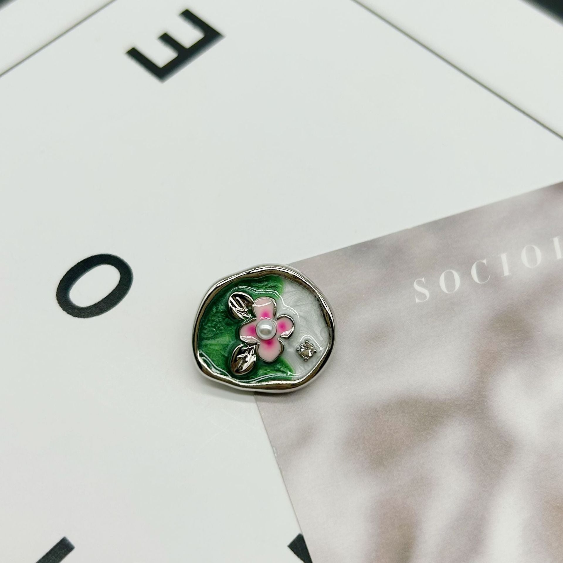 18/23mm Monet Grădină Flori cu Picături de Ulei Butoane Metalice Vintage Împodobite 50buc
