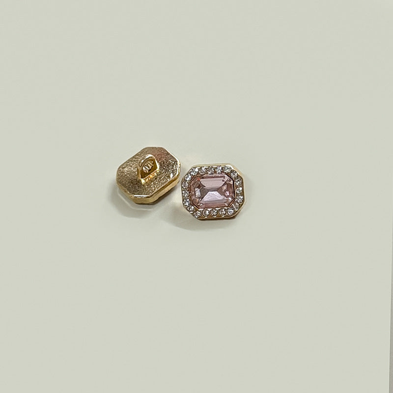 12mm kvadratni gumbi od metala ukrašeni dijamantima i dragim kamenjem za manžete košulje, pakiranje od 50 komada