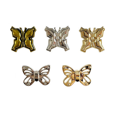 Botones de metal en forma de mariposa de 23 mm en oro y plata para suéteres y prendas de abrigo, 50 piezas