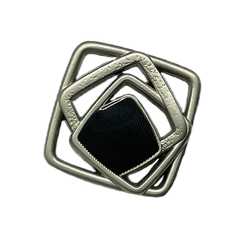 18/23/25mm Metal Hul Simple Firkantede Knapper med Emalje Rhinsten 50stk