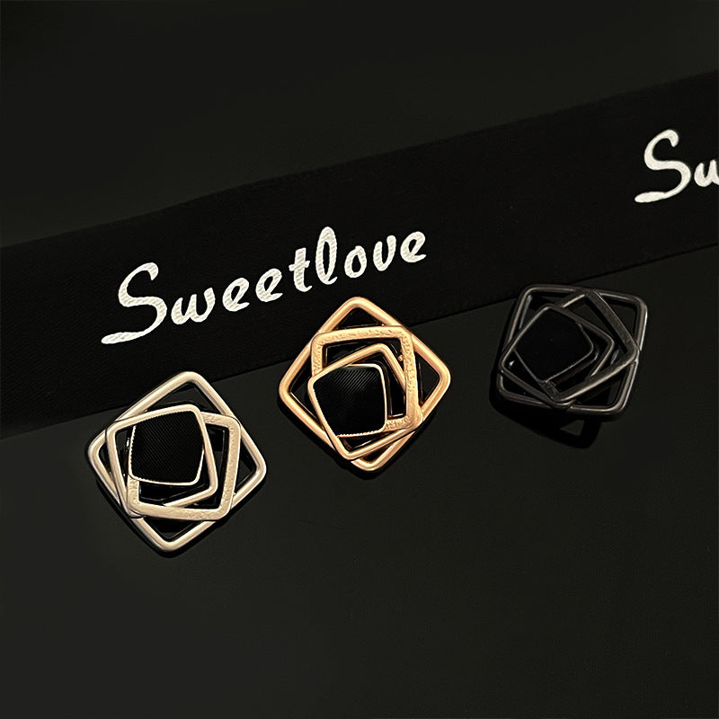 18/23/25mm Metal Hul Simple Firkantede Knapper med Emalje Rhinsten 50stk