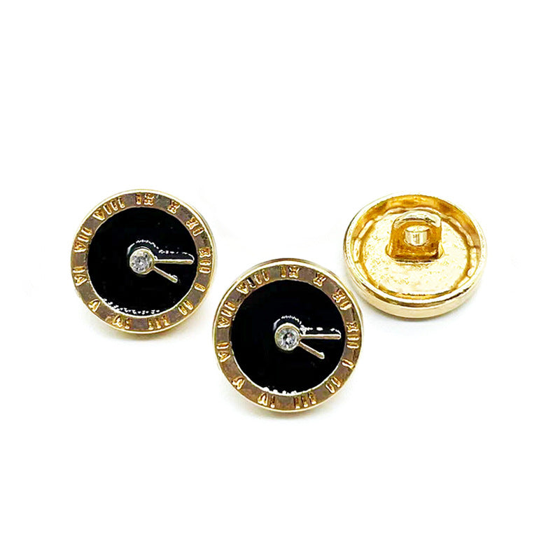 12mm Runde Ur Diamant og Emaljerede Metal Knapper til Skjortemanchetter 100 Pakke