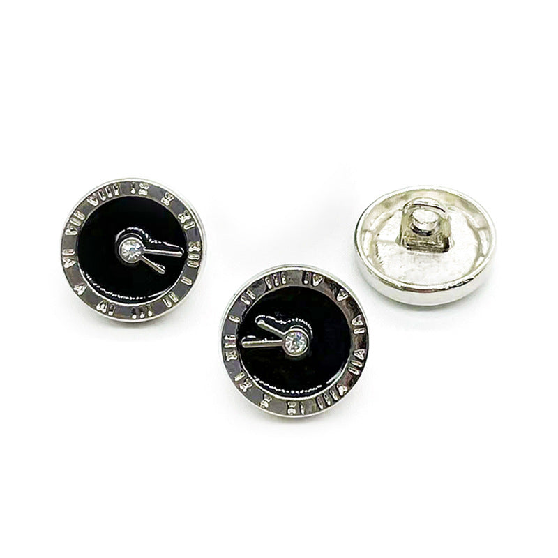 12mm Runde Ur Diamant og Emaljerede Metal Knapper til Skjortemanchetter 100 Pakke