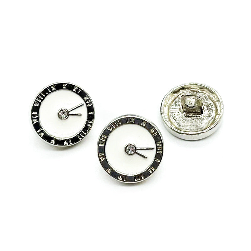 12mm Runde Ur Diamant og Emaljerede Metal Knapper til Skjortemanchetter 100 Pakke