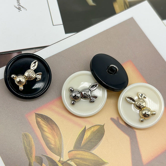 17.5/21mm okrogli kovinski gumbi iz smole in zlitine v dvojnem tonu za zajce, 50 kosov