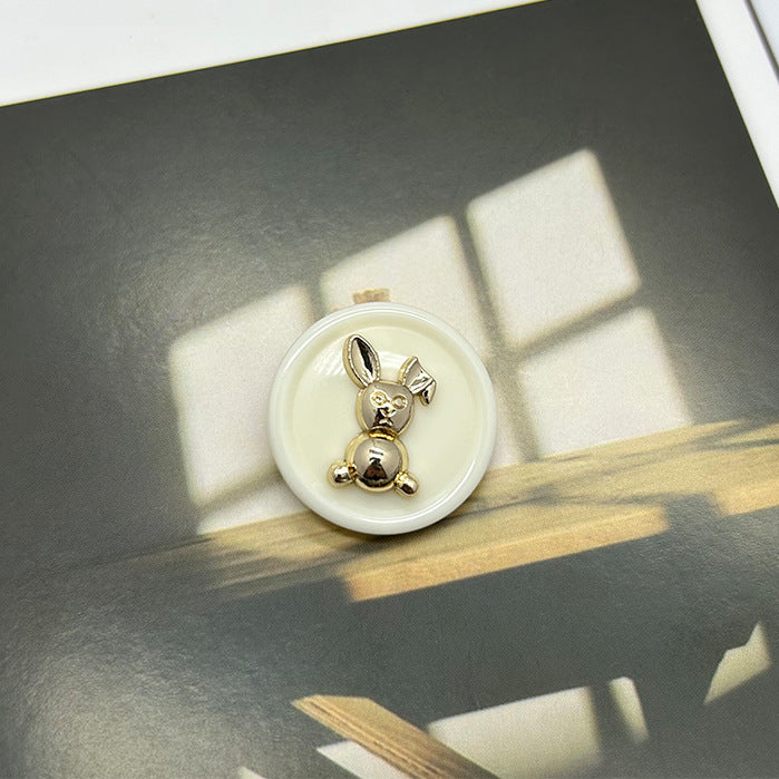 17.5/21mm okrogli kovinski gumbi iz smole in zlitine v dvojnem tonu za zajce, 50 kosov