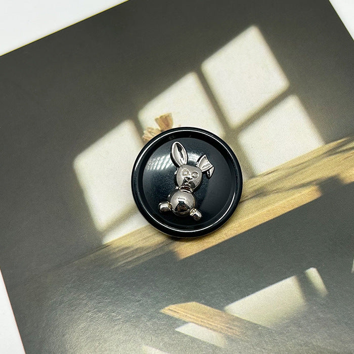 17.5/21mm okrogli kovinski gumbi iz smole in zlitine v dvojnem tonu za zajce, 50 kosov