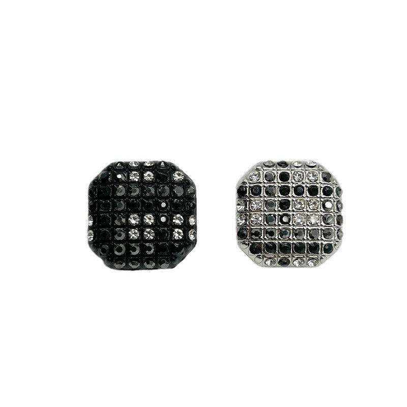 Kwadratowe metalowe guziki z trzpieniem Gwiezdne niebo zdobione diamentami do płaszczy 50 szt.
