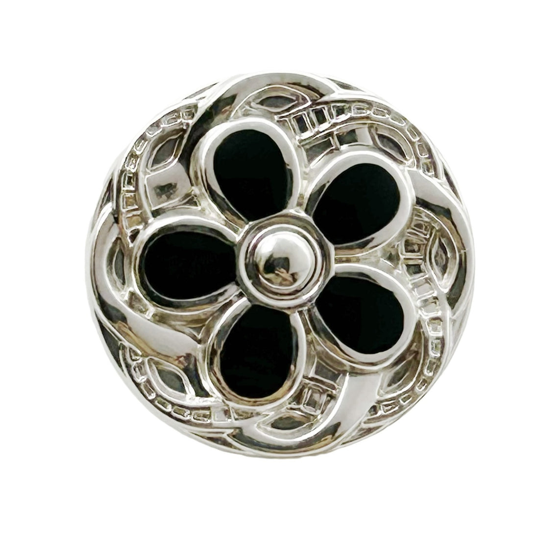 Butoane rotunde din metal emailat cu dantelă vintage și floare, 18/20/23mm, pachet de 48 bucăți