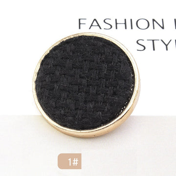 18/21/25mm Slim Edge Woven Fabric-Covered Textured Metal Buttons 18pcs