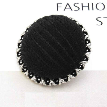 18/21/25mm Lace Edge Velvet-Wrapped Textured Metal Buttons 18pcs