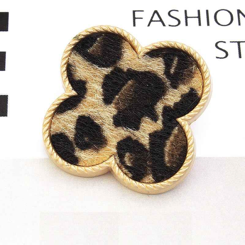 25mm Floral Fabric-Covered Textured Metal Shank Buttons 12pcs