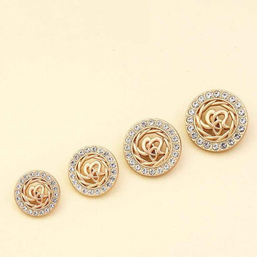 18-25mm Rhinestone/Pearl Coat Shank Buttons for Women's Blazers 24pcs
