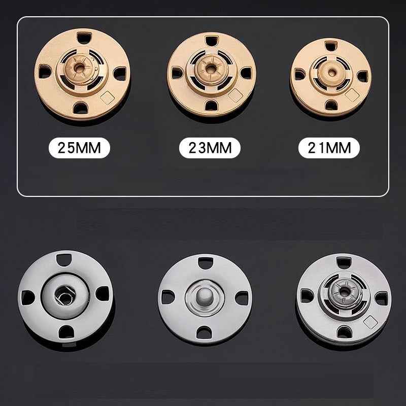 21mm/23mm/25mm Metal Hidden Snap Buttons 10pcs Invisible Fastener Set