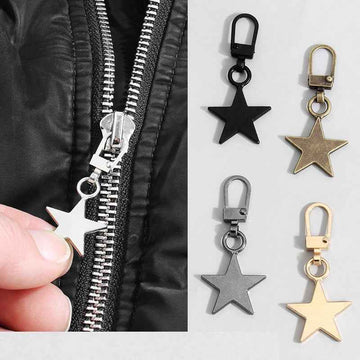 45mm x 20mm Detachable Star Charm Metal Zipper Pulls Sliders 15pcs