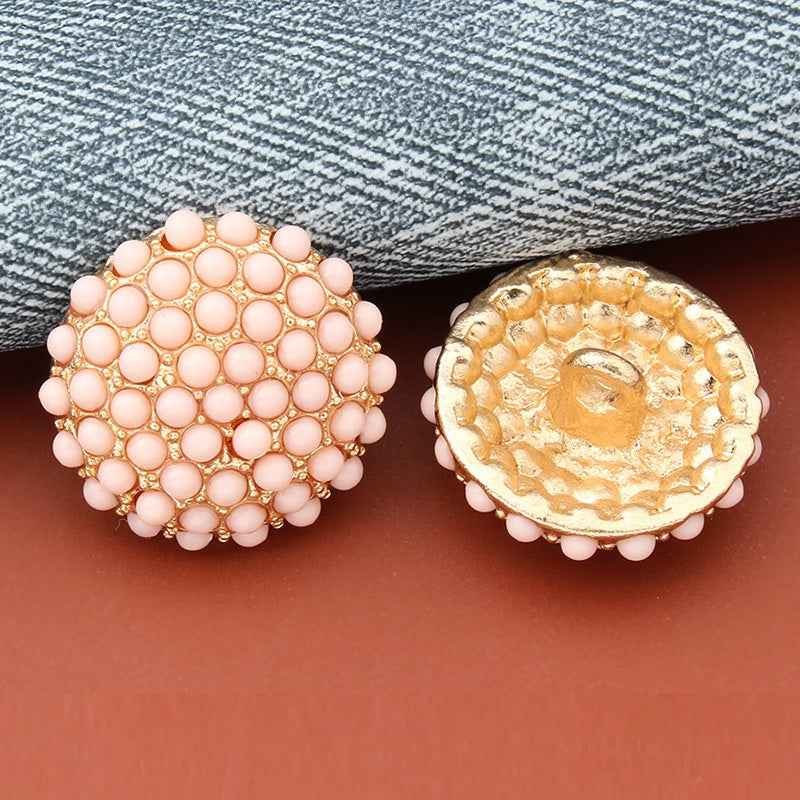 22mm Round Metal Pearl Shank Buttons for Women's Coats Knitwear 6pcs