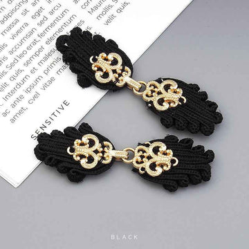 7.5CM Black White Chinese Frog Buttons for Tang Suit Cheongsam 6 Pairs
