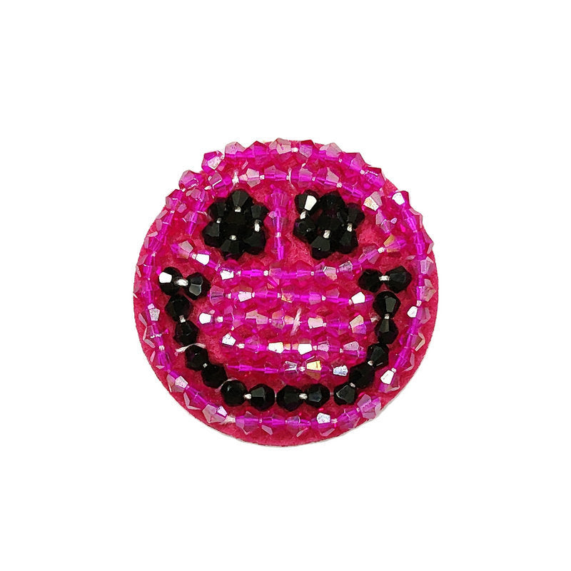 Patch-uri din material lucrate manual cu față zâmbitoare de desene animate de 2 inch, 5 culori