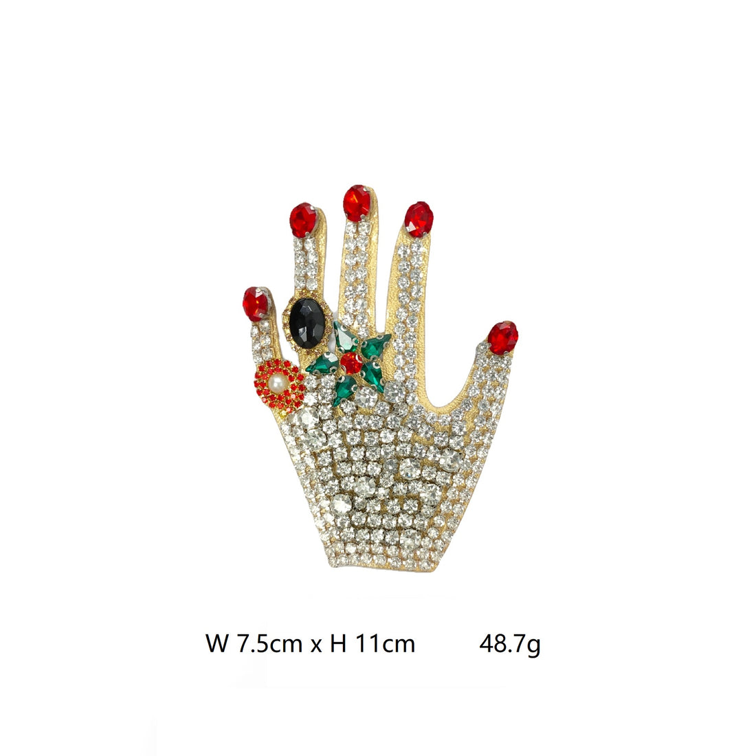Patch palmă cu craniu gotic și diamant pentru haine și genți, set de 4 bucăți