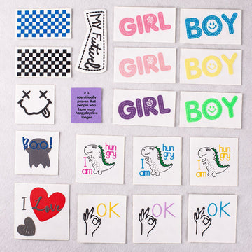 GIRL BOY OK Alfabet Patches: Idealiskt för att laga dunjackor 19 st