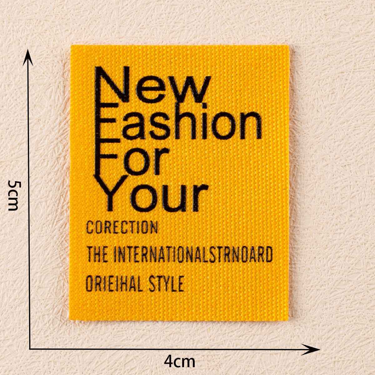 Cheerful 'NEW FASHION FOR YOUR' Pattern - Printed Fabric Label 12PCS - Lots of Buttons