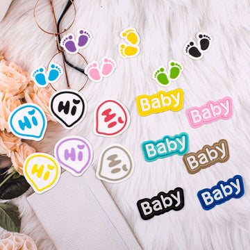 3M Självhäftande Hi Baby Fotavtryck Alfabet 3D Patches för Barn 18ST