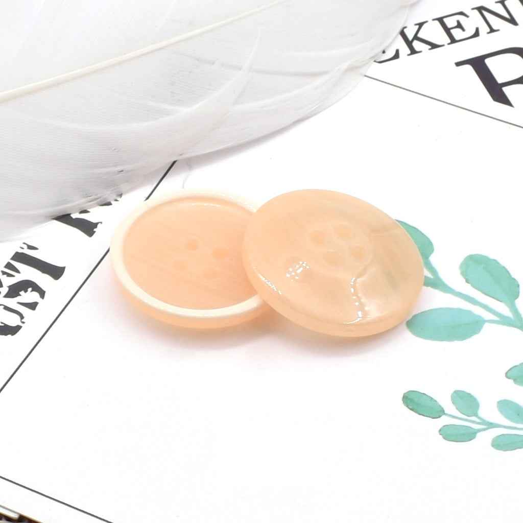 Round 4-Hole Pearl Edge Resin Coat Trench Buttons 60 Pack