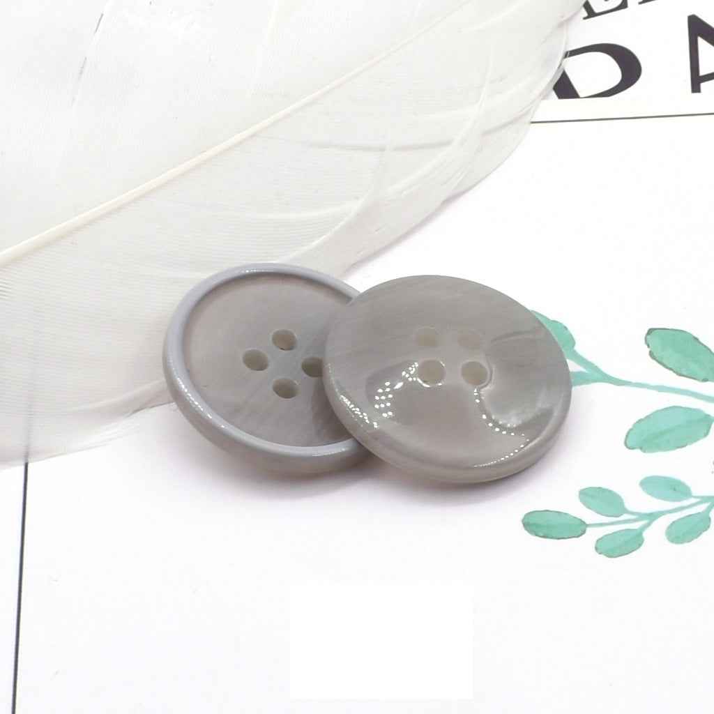 Round 4-Hole Pearl Edge Resin Coat Trench Buttons 60 Pack