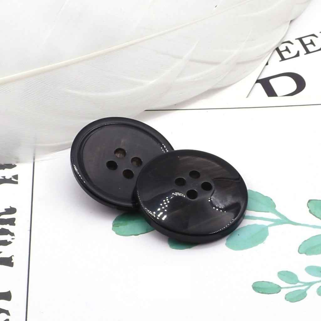 Round 4-Hole Pearl Edge Resin Coat Trench Buttons 60 Pack