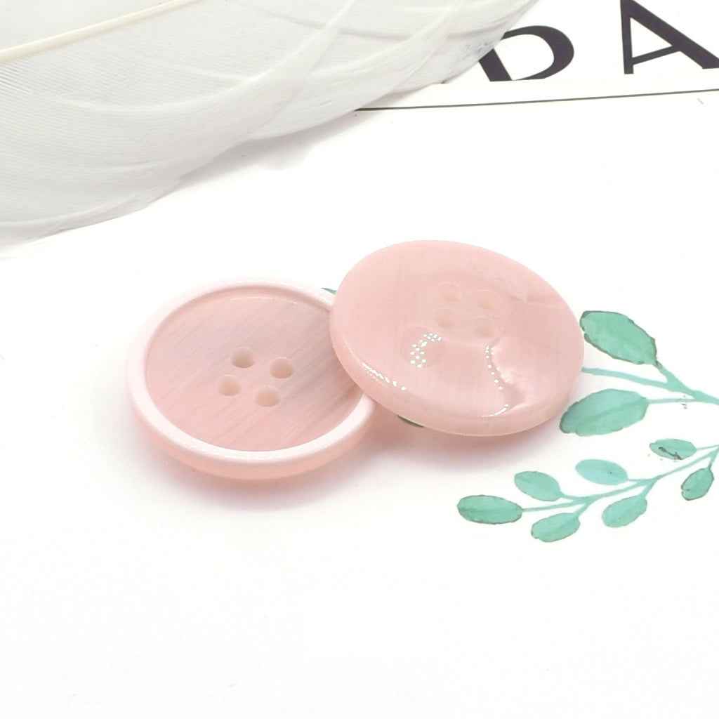 Round 4-Hole Pearl Edge Resin Coat Trench Buttons 60 Pack