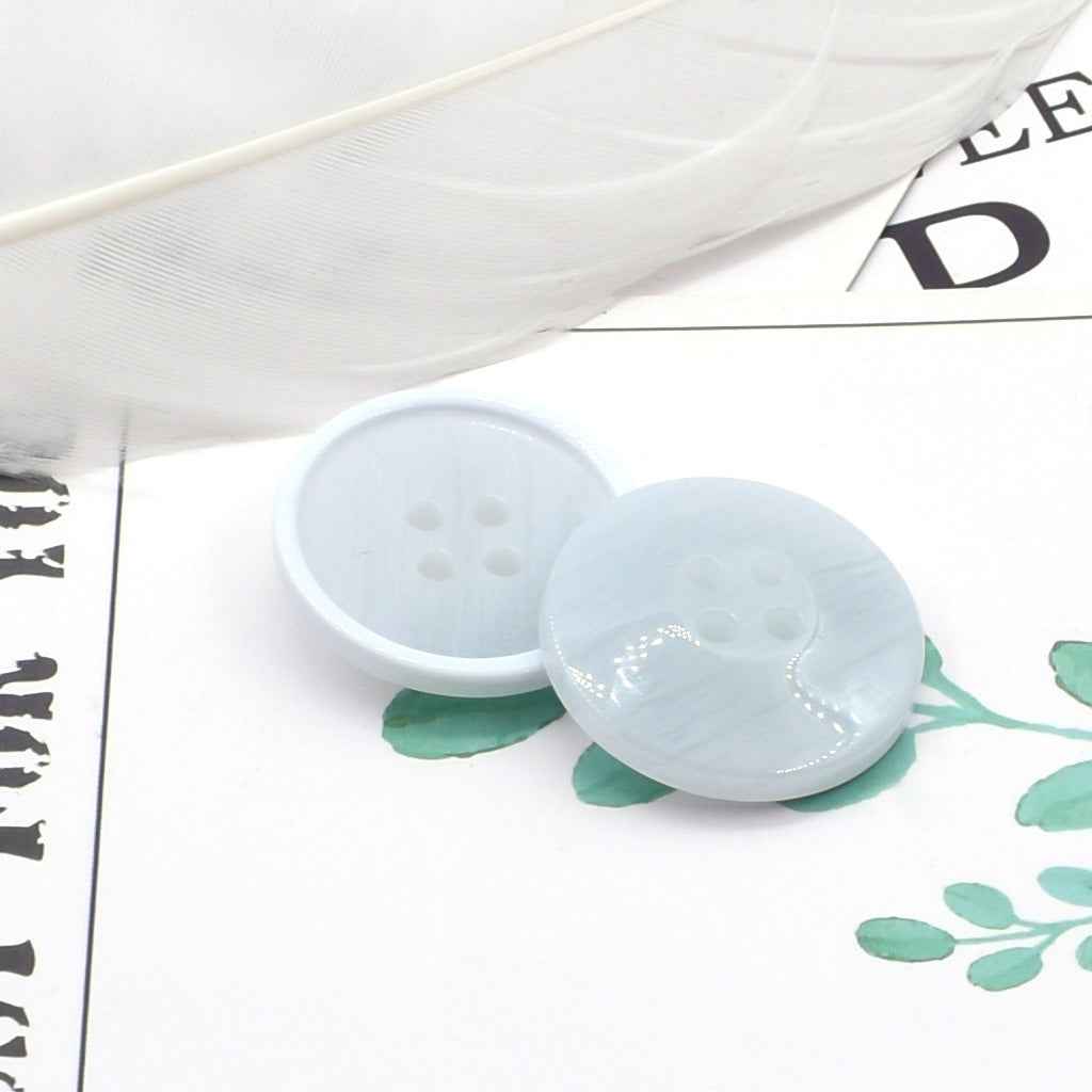 Round 4-Hole Pearl Edge Resin Coat Trench Buttons 60 Pack