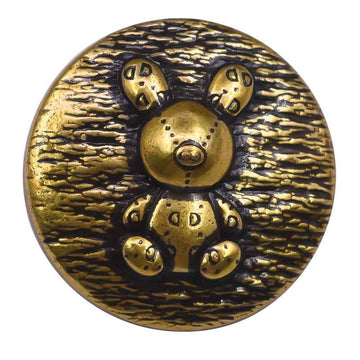 Vintage Round Gold Silver Rabbit Embossed Metal Shank Buttons 20 Pack
