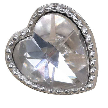 Silver Heart Shaped Crystal Metal Button for Women's Dresses 20PCS
