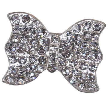 Silver Rhinestone Bow Shank Buttons for Cardigans Knitwear 10pcs