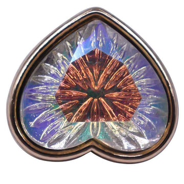 10mm Heart-Shaped Crystal Iridescent Glass Shank Buttons 12pcs