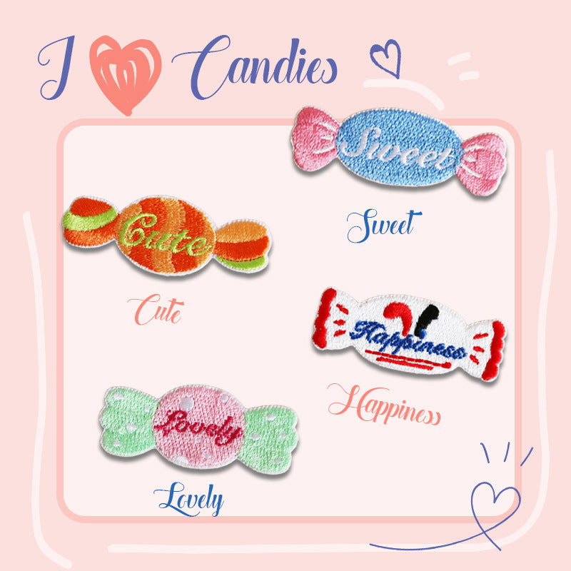 55mm Patch-uri Brodate Autoadezive Candy Set de 8 Bucăți (4 Culori)