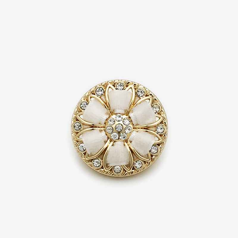 Gold Floral Diamond Metal Buttons with Hand-Knotted Cords 20pcs