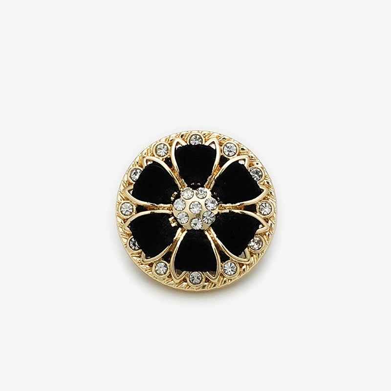 Gold Floral Diamond Metal Buttons with Hand-Knotted Cords 20pcs