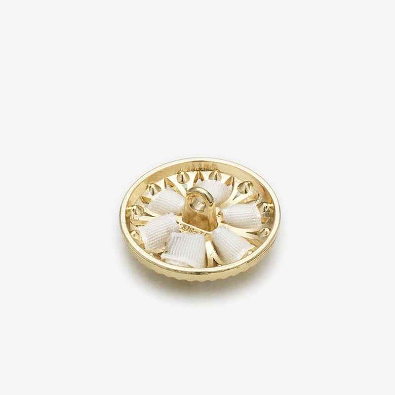 Gold Floral Diamond Metal Buttons with Hand-Knotted Cords 20pcs