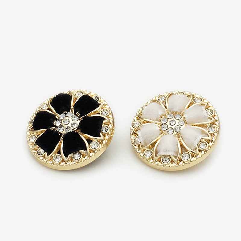 Gold Floral Diamond Metal Buttons with Hand-Knotted Cords 20pcs