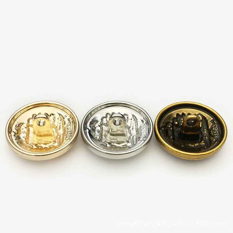 Gold/Silver/Bronze Round Metal Buttons Vintage Knight Shield 50-Pack