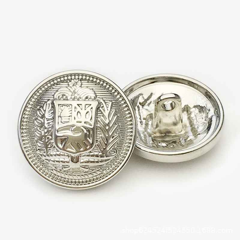 Gold/Silver/Bronze Round Metal Buttons Vintage Knight Shield 50-Pack