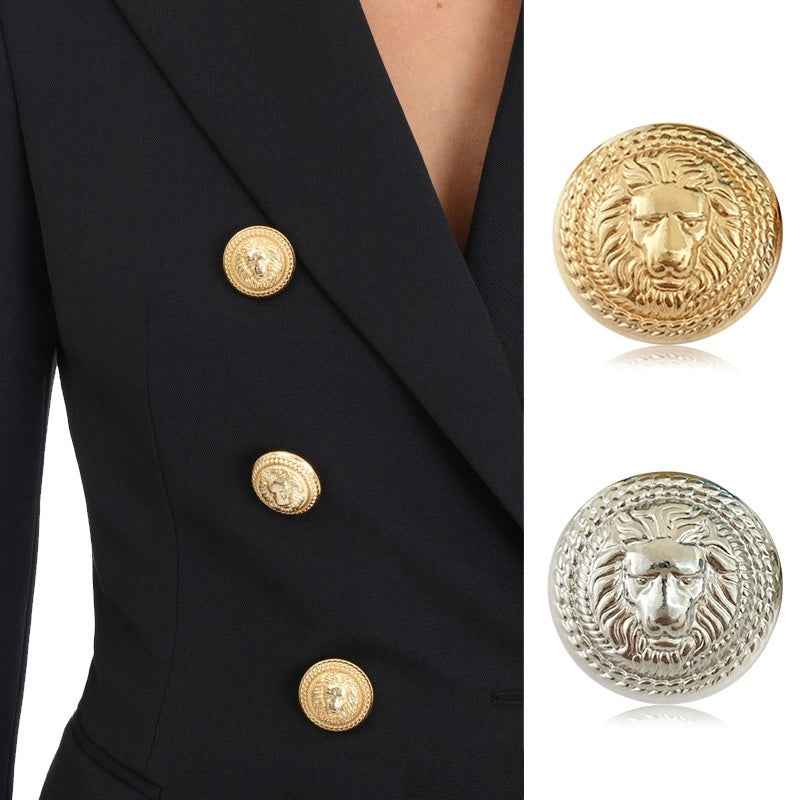 Gold/Silver Shank Buttons with British Lion Head Design - 60-Pack Set