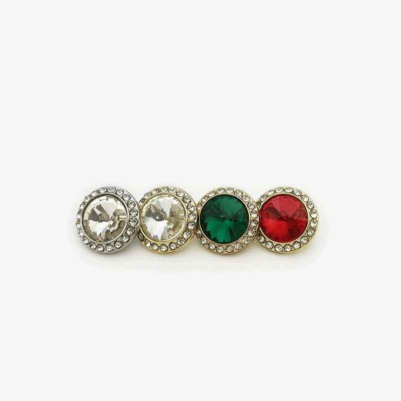 Sparkling Crystal & Rhinestone Metal Shank Buttons – 24-Pack