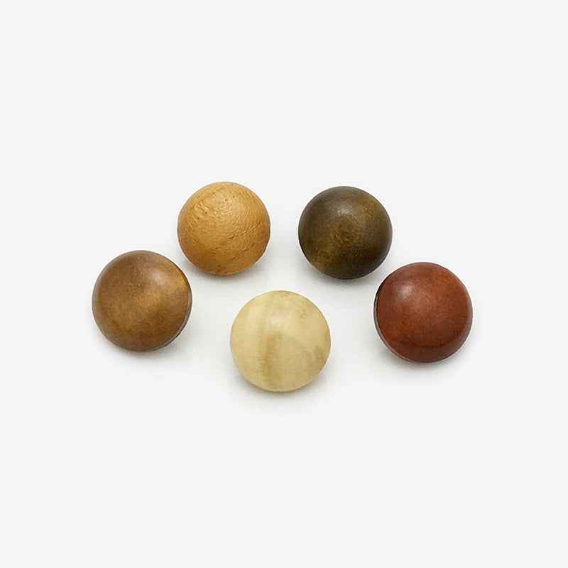 11mm Wooden Mushroom Round Buttons with Metal Shanks 50PCS
