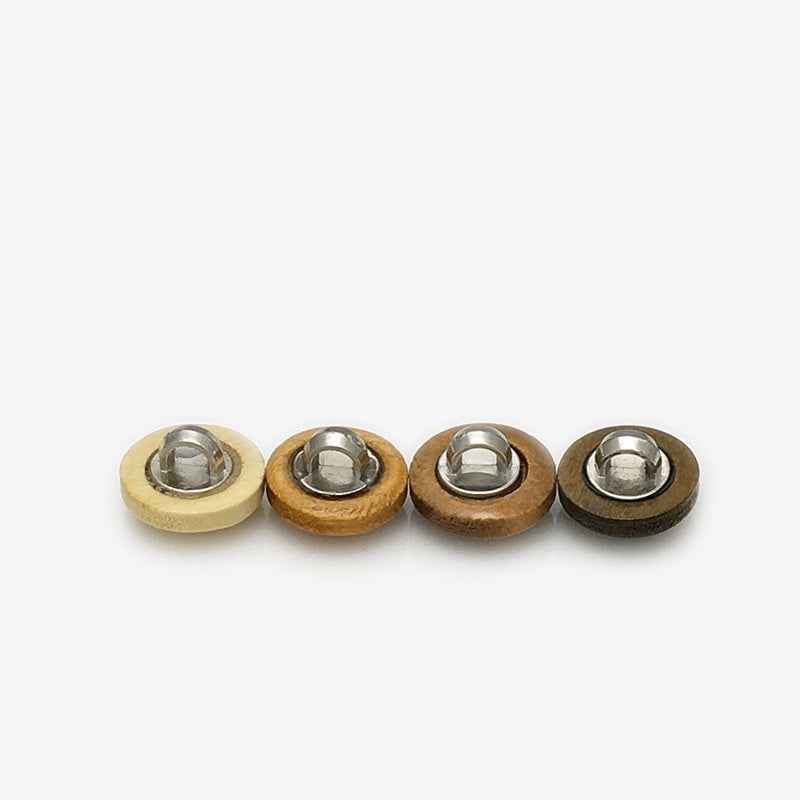 11mm Wooden Mushroom Round Buttons with Metal Shanks 50PCS