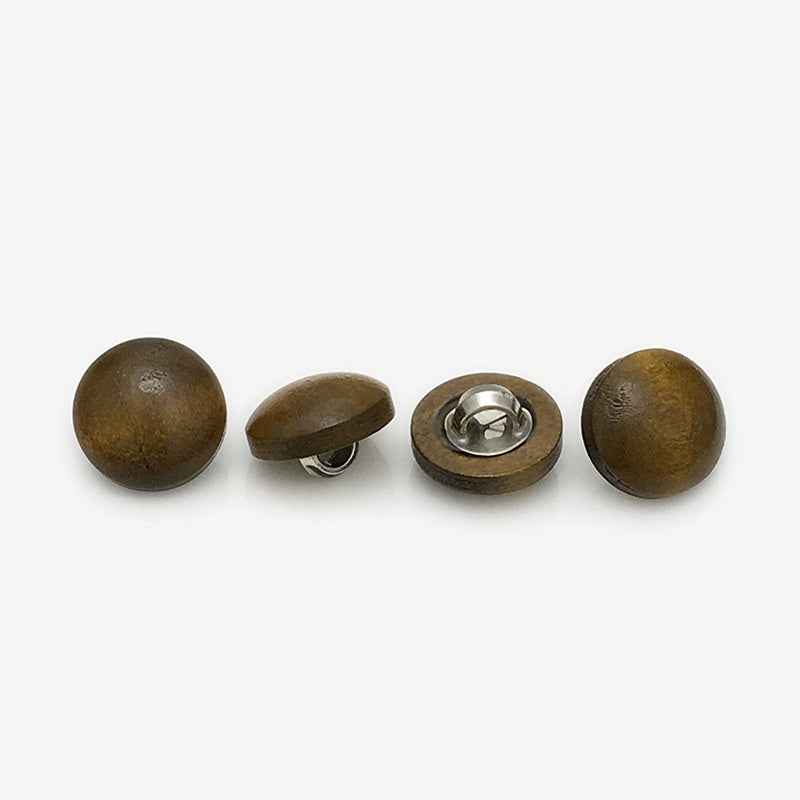 11mm Wooden Mushroom Round Buttons with Metal Shanks 50PCS