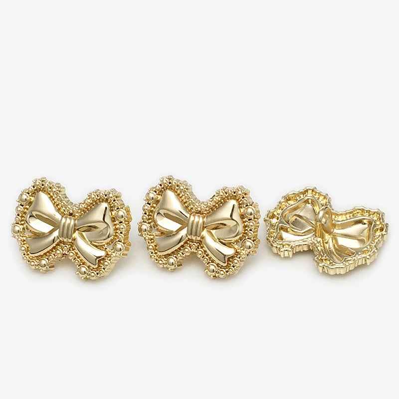 18mm/23mm Gold Bow Metal Shank Buttons 20pcs